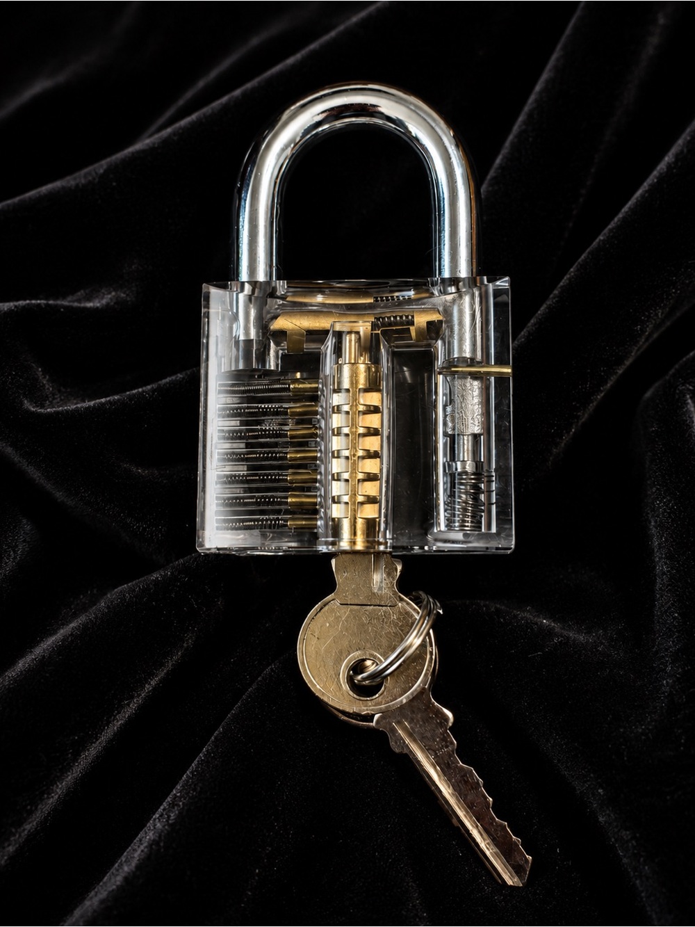 Transparent Acrylic Gold Tone Padlock W Keys Chic Luxe Decor Aesthetic